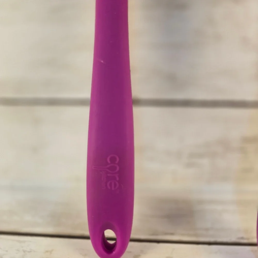Core Kitchen Purple Silicone Spatula Set Slotted Turner and Mixing Spatula